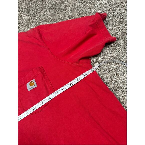 Carhartt Loose Fit Midweight Pocket Front Logo T-Shirt Short Sleeve Red Mens 2XL - Picture 7 of 9